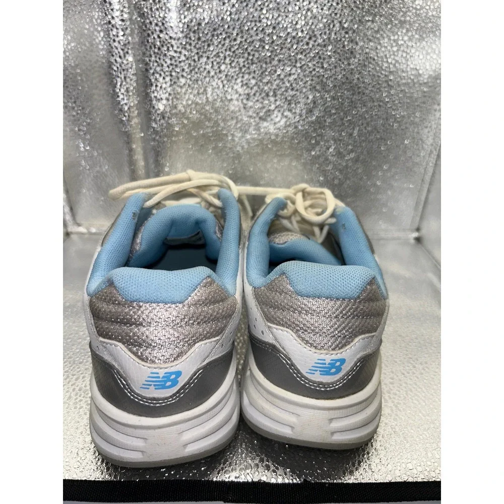 New‎ Balance 409 Womens White Blue Leather Training Shoes WX409WB3 Size 10 B